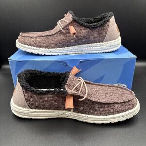 Hey Dude Wendy Warmth Shoe Women's 10 Purple Slip On Fuzzy Lined Casual Sneakers